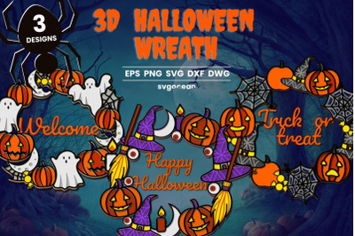 Halloween Wreath Layered Svg Bundle