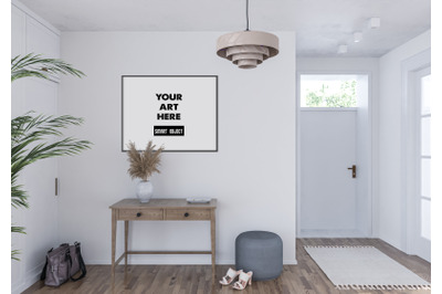 Interior scene artwork background frame mockup