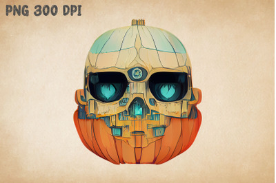 Skull Pumpkin Ghibli Style