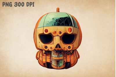 Robotic Skull Pumpkin 2