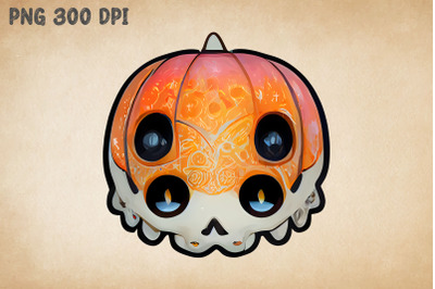 Cute Kawaii Skull Pumpkin 4