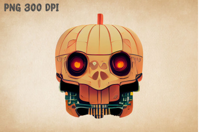 Robotic Skull Pumpkin 3