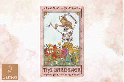 The Gardener Skeleton Tarot Card