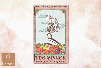 The Sinner Skeleton Tarot Card