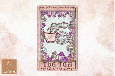 The Tea Skeleton Tarot Card