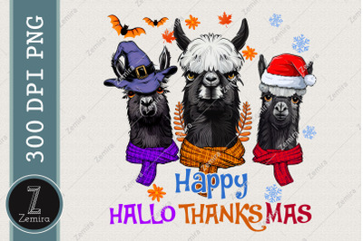 Llama Happy Hallothanksmas Halloween