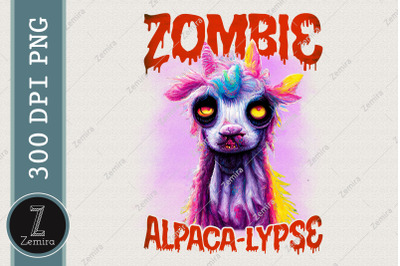 Zombie Alpaca Lypse Halloween Llama