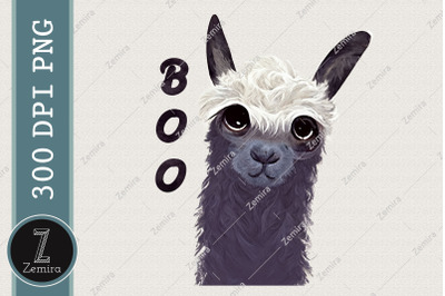 Boo Llama Peekaboo Halloween Alpaca