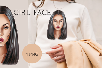 Girl face png sublimation T-shirt design