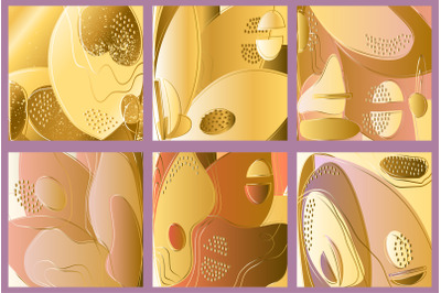 Golden abstract backgrounds Trendy shiny holiday templates