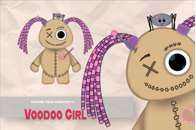 Voodoo Girl cartoon Character sublimation