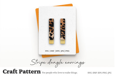 Stripe Dangle Earrings SVG, Earring SVG, Earring Template, Laser Cut