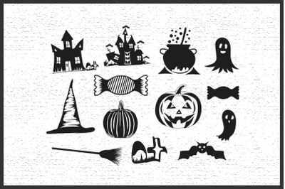 Halloween elements vector set graphic bundle