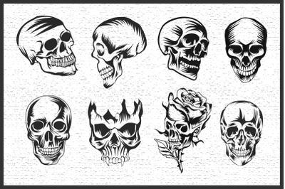 Skull vector illustration graphic bundle set