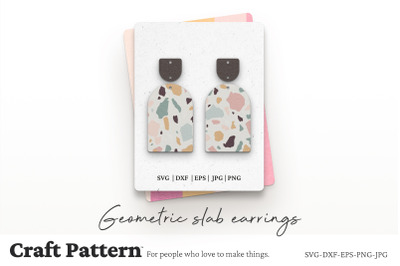 Geometric Slab Earrings SVG, Earring SVG, Earring Template, Laser Cut