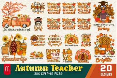 Autumn Teacher PNG Bundle