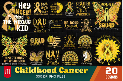 Childhood Cancer PNG Bundle