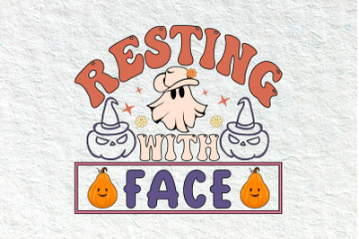 Resting with face - A cute retro Halloween svg