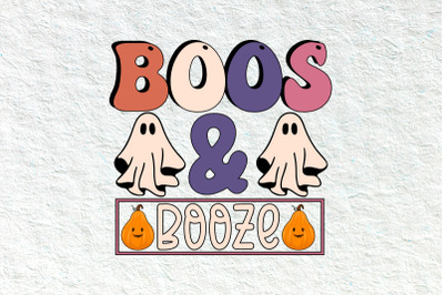 Boos &amp; booze- A cute retro Halloween svg