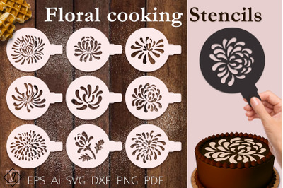 Floral Cooking Stencils/SVG /Cut File