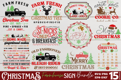 Farmhouse Christmas Sign SVG Bundle