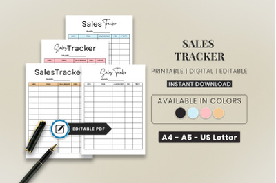 Editable Sales Printable Tracker