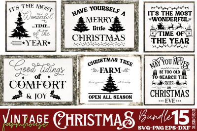 Vintage Christmas Sign SVG Bundle