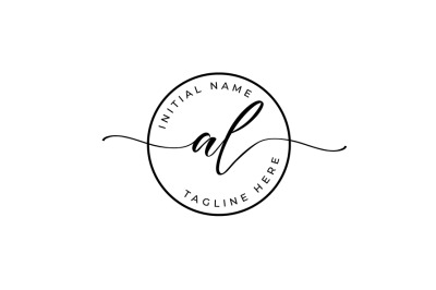 Handwritten Logo, Premade Logo, AL Initial Letters, Monogram