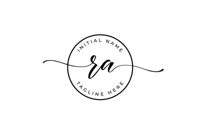 Handwritten Logo&2C; Premade Logo&2C; RA Initial Letters&2C; Monogram