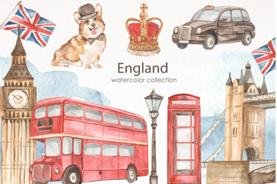 England watercolor collection