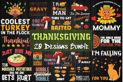 Thanksgiving Bundle SVG 20 designs