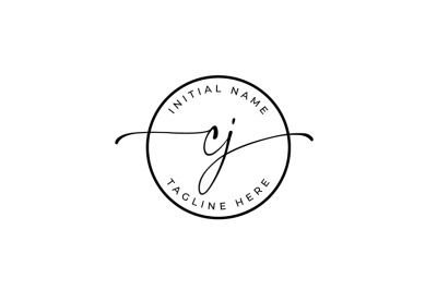 Handwritten Logo, Premade Logo, cj Initial Letters, Monogram