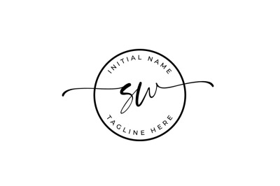 Handwritten Logo, Premade Logo, sw Initial Letters, Monogram