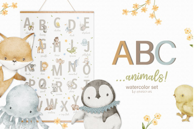 ABC...animals! watercolor set