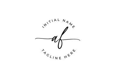 Handwritten Logo&2C; Premade Logo&2C; af Initial Letters&2C; Monogram