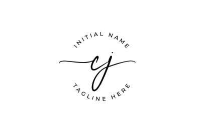 Handwritten Logo&2C; Premade Logo&2C; cj Initial Letters&2C; Monogram