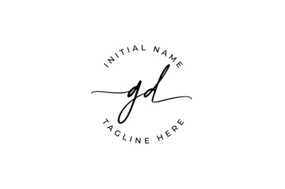 Handwritten Logo&2C; Premade Logo&2C; gd Initial Letters&2C; Monogram