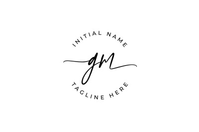 Handwritten Logo, Premade Logo, gm Initial Letters, Monogram