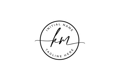 Handwritten Logo&2C; Premade Logo&2C; km Initial Letters&2C; Monogram