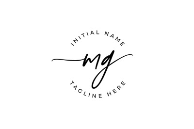 Handwritten Logo&2C; Premade Logo&2C; mg Initial Letters&2C; Monogram