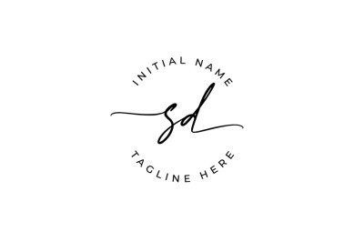 Handwritten Logo, Premade Logo, sd Initial Letters, Monogram