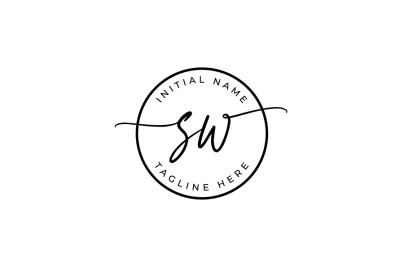 Handwritten Logo, Premade Logo, sw Initial Letters, Monogram