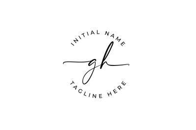 Handwritten Logo, Premade Logo, gh Initial Letters, Monogram