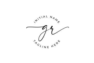 Handwritten Logo&2C; Premade Logo&2C; gr Initial Letters&2C; Monogram