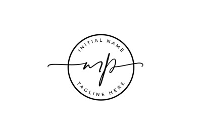 Handwritten Logo&2C; Premade Logo&2C; mp Initial Letters&2C; Monogram