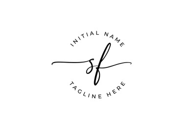 Handwritten Logo&2C; Premade Logo&2C; sf Initial Letters&2C; Monogram