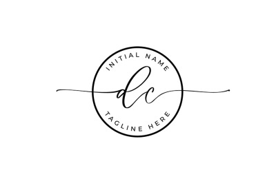 Handwritten Logo, Premade Logo, dc Initial Letters, Monogram
