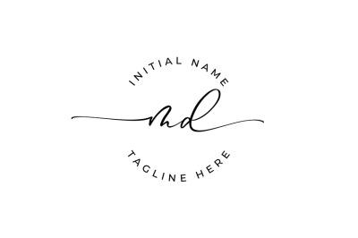 Handwritten Logo, Premade Logo, md Initial Letters, Monogram