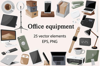 Office devices vector clipart