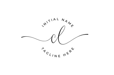 Handwritten Logo&2C; Premade Logo&2C; cl Initial Letters&2C; Monogram